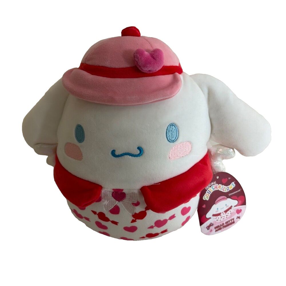 Cinnamoroll Sanrio Squishmallow Plush Stuffed toy Hat Heart Valentine's NWT